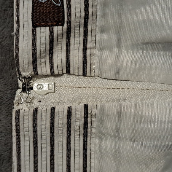 NWT Jessica Striped Knee-Length Straight Skirt with Pockets Size 4 White/Gray - Picture 5 of 9